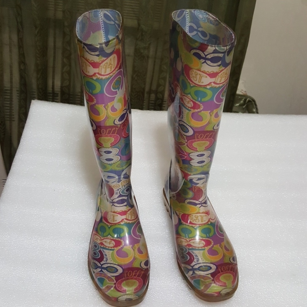 COACH/POPPY🎀 Women's tall jelly rain boots